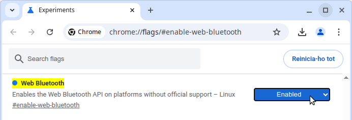 Enable Web Bluetooth