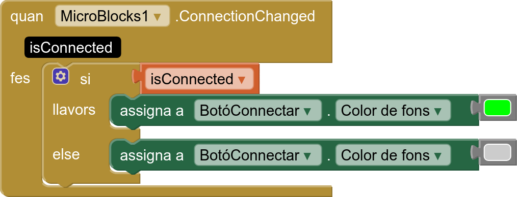 Connectat a Microblocks