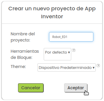 Poner nombre al proyecto