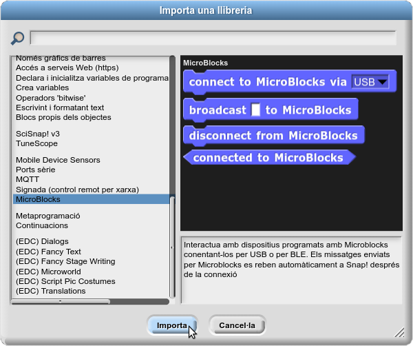 Llibreria Microblocks