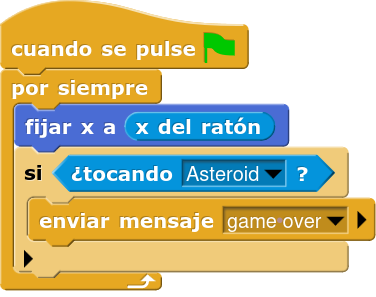 Fin de juego, enviando mensaje y ocultando