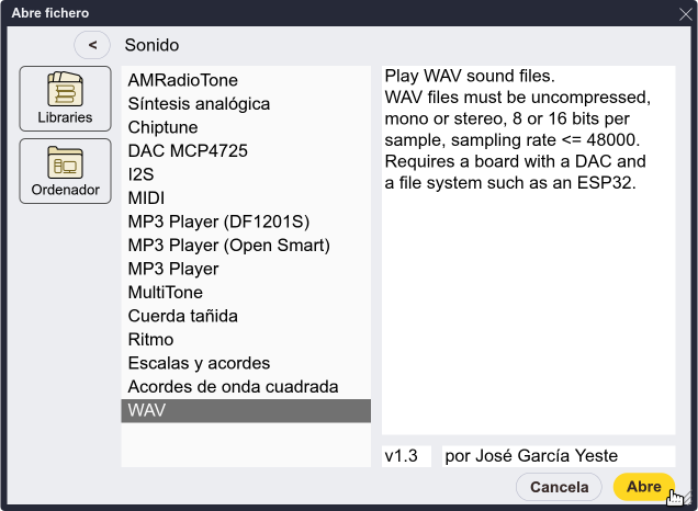 Librería WAV