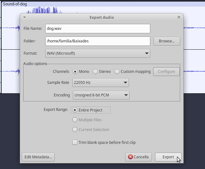 Export WAV