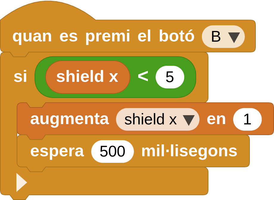 Només s'incrementa "shield x" si és menor a 5