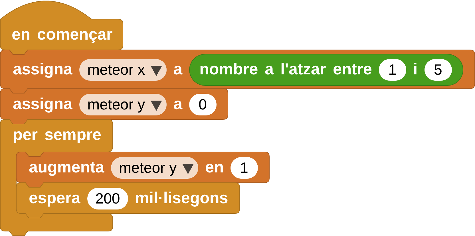 Script per a la caiguda del meteor
