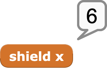 Debugging the value of "shield x"