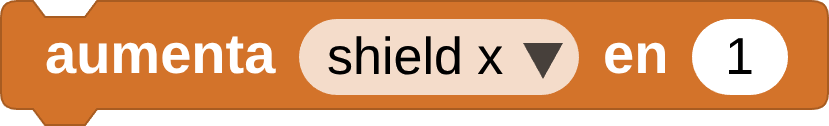 Incrementar la variable "shield x"