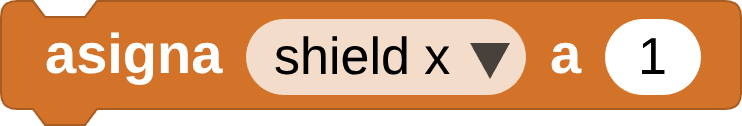 Estableciendo el valor de "shield x" a 1