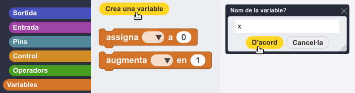 Crea una variable