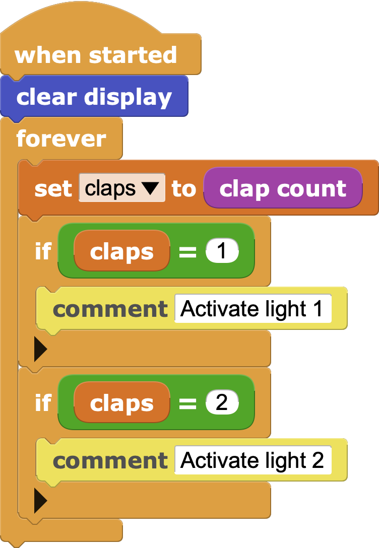 Clapping and Lights example