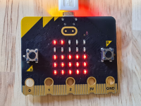 Number 17 represented in the micro:bit 5x5 LED display