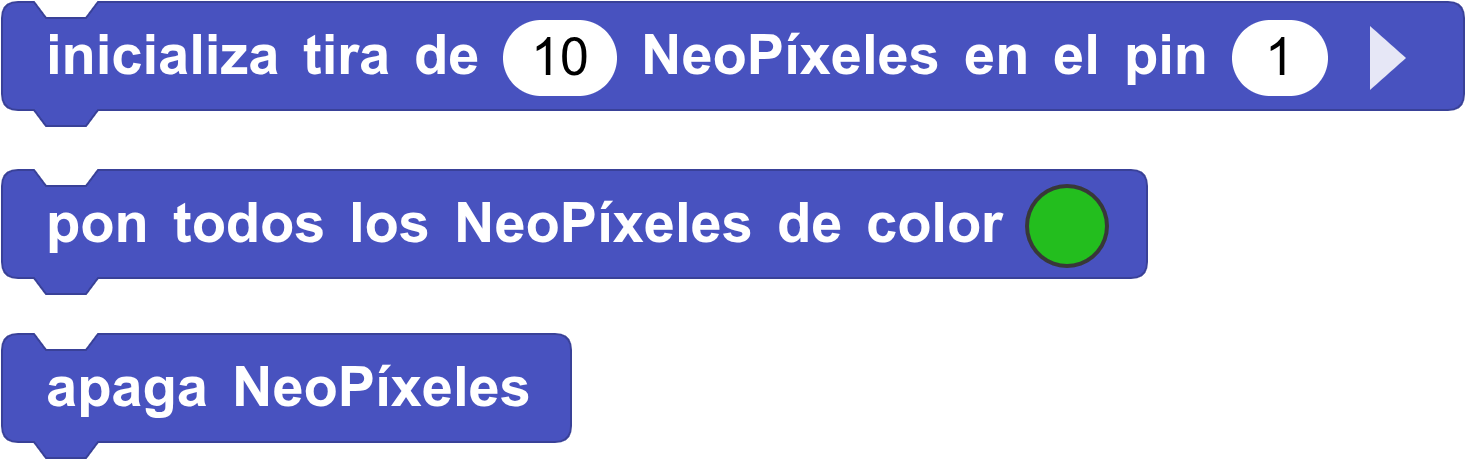 Bloques básicos librería NeoPíxeles