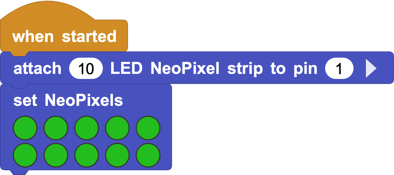 Set all NeoPixels to Green