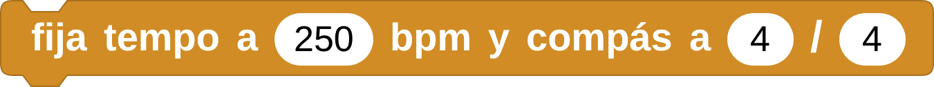 bloque establece tempo y compás