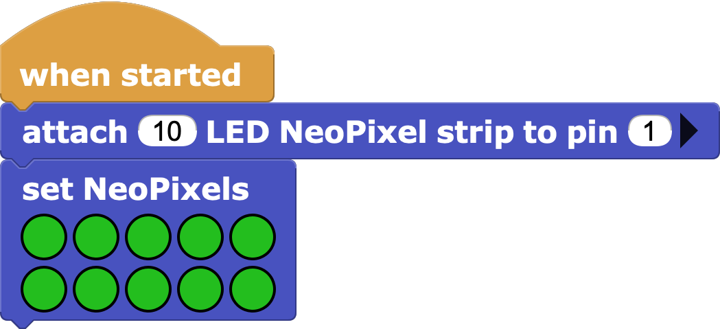 Set all NeoPixels to Green
