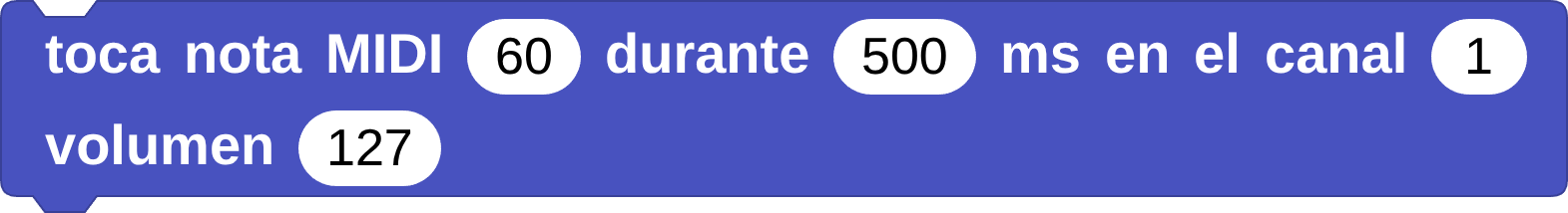 bloque toca nota MIDI