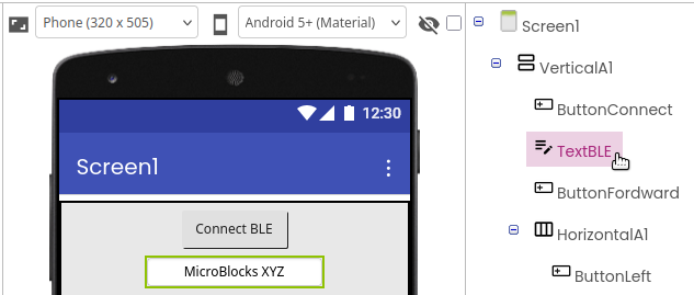 Button and Text for Connection