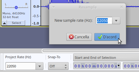 Convert to 22050 Hz