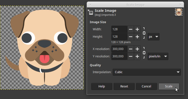 Resize in GIMP