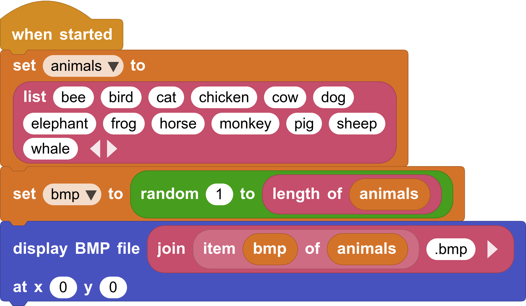 Animal List and bmp Variable